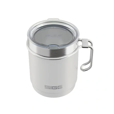 Abbildung von SIGG Camp Thermobecher Travel Mug Snow White Mit Tritan Deckel &amp; Henkel Spülmaschinenfest BPA frei 18/8 Edelstahl Camping Wandern Weiß 0,36L
