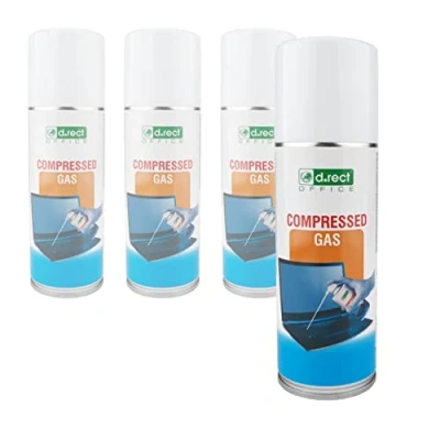 Abbildung von D.RECT Druckluftspray 4x200ml Air duster PC Reinigungsset Druckluftreiniger für: die Reinigung von Tastatur, Computer, Kamera, Handy