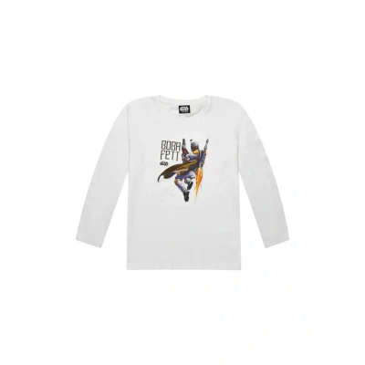 Abbildung von Star Wars BOBA FETT Langarmshirt für Kinder, Größe: 134/140, Weiß