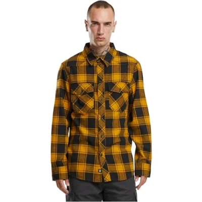 Abbildung von Brandit Check Shirt Long Sleeve, Farbe: Black Yell, Größe: 3XL