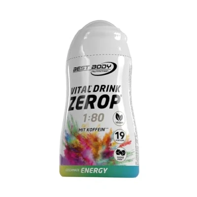 Abbildung von Best Body Nutrition Vital Drink ZEROP Energy, Original Getränkekonzentrat Sirup zuckerfrei, 1:80 ergibt 19 Portionen Fertiggetränk, 48 ml