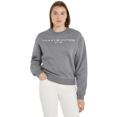 Abbildung von Tommy Hilfiger LOGO Sweatshirt, Damen, Größe: 3XL, Medium heather grey