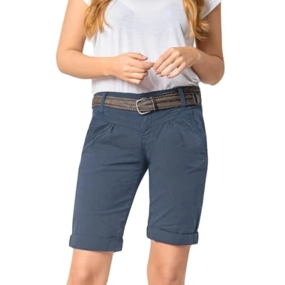 Abbildung von FRESH MADE Damen Bermuda Shorts im Chino Style mit Gürtel Middle Blue XL