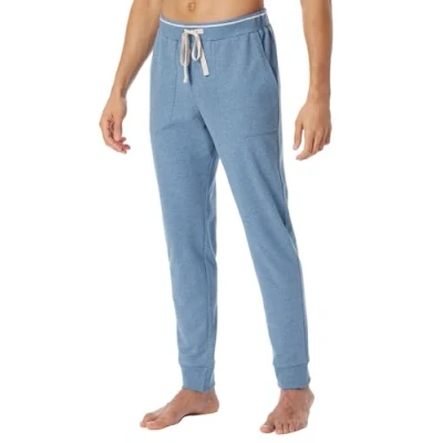 Abbildung von Schiesser Herren Lange Schlafhose Sweatwear Organic Cotton Mix + Relax Pyjamaunterteil, blau Mel_181186, 48