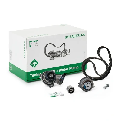 Abbildung von INA 530 0665 30 Wasserpumpe + Zahnriemensatz schaltbare SEAT: Ibiza 4, Toledo 4 ST, VOLKSWAGEN: Polo V Hatchback