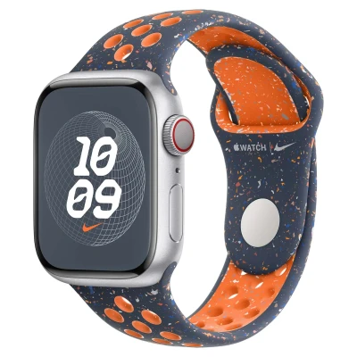 Abbildung von Apple Watch Armband Original Silikon und TPU (weich) Blau Geeignet für Series 1 9 / SE