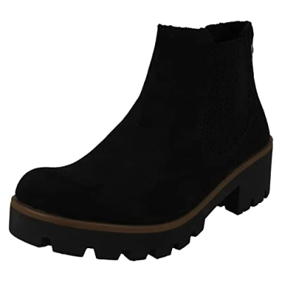 Abbildung von Rieker Chelsea Plateaustiefelette, Damen, Größe: 36, Schwarz Schuhe