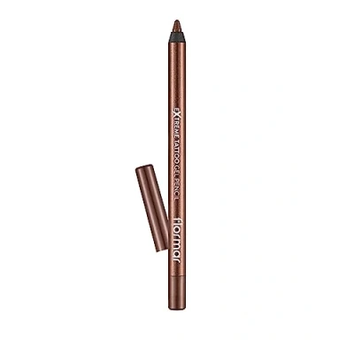 Abbildung von Flormar Extreme Tattoo Gel Pencil Effekt Eyeliner Intensiv Pigmentierter Glitter Stift Wasserfest für Augen Make up 001 Glitzy Brown