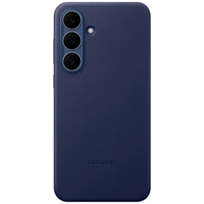 Abbildung von Samsung Galaxy S25 FE Hülle Kunstleder Original Hard Case/Backcover Handyhülle Dunkelblau