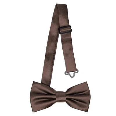 Abbildung von Ladeheid Kinder Jungen Fliege Vorgebunden, Einstellbares Band, Glänzendes Design, Ideal für Hochzeit, Geburtstag, Einschulung Strapazierfähig &amp; Stilvoll BKS (10cm x 5cm, Braun)