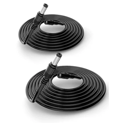 Abbildung von Tonton DC 12V Verlängerungskabel 5M, 5,5mm x 2,1mm Netzteil Adapter Verlängerung Kabel, Strom Anschlusskabel DC/GleichstromVerbinderkabel für Überwachungskamera, DVRs, PoEs, NVRs usw. 5M (2er Pack)