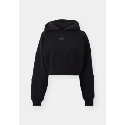 Abbildung von Alpha Industries Waisted Hoody Sweatshirt, Damen, Größe: Small, Black