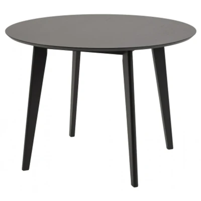 Abbildung von AC Design Furniture Roxanne Runder Esstisch für 4 Personen in Schwarz, Ø: 105 x H: 76 cm, Moderner Retro Stil das Esszimmer, Rund