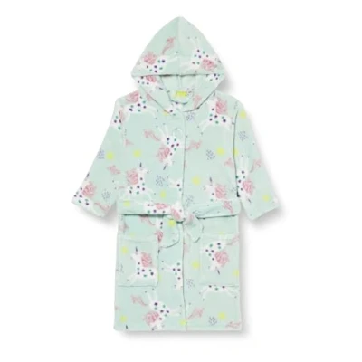 Abbildung von Playshoes Unisex Kinder Fleece Bademantel Morgenmantel, Einhorn, 110/116
