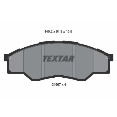 Abbildung von TEXTAR 2456701 Bremsbelagsatz nicht für Verschleißwarnanzeiger vorbereitet TOYOTA: HILUX 3 Pick up, Pritsche/Fahrgestell (KUN1, TGN3, TGN2