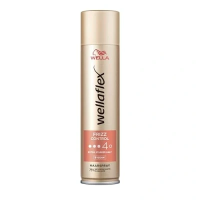 Abbildung von Wellaflex Frizz Control Haarspray Anti Spray mit 48h extra starkem Halt Bändigt abstehende Härchen ohne Verkleben UV Schutz und vor Luftfeuchtigkeit Haltegrad 4 250 ml