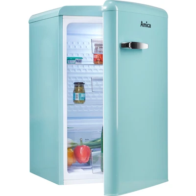 Abbildung von Amica VKS 15622 1 T Retro Vollraum Kühlschrank / Ice Blue 88cm (H) x 55cm (B) 62cm (T) Design Mini