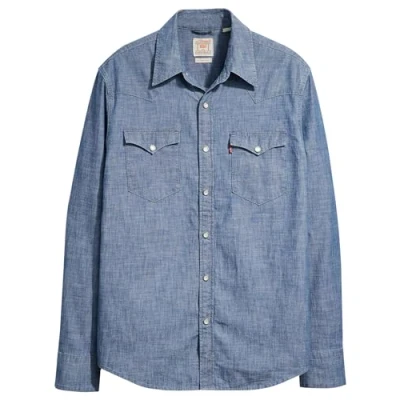 Abbildung von Levi&#039;s Barstow Western Standard Hemd, Herren, Größe: Medium, Grant mid blue chambray