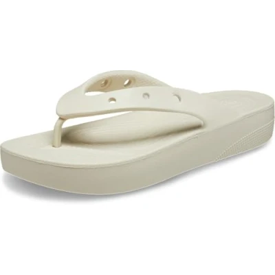 Abbildung von Crocs Classic Platform FLIP Badezehentrenner, Damen, Größe: 42/43, Bone Schuhe