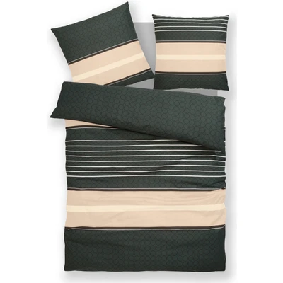 Abbildung von my home Bettwäsche »Circle« 2 tlg. aus Baumwolle mit Streifen Design, moderne