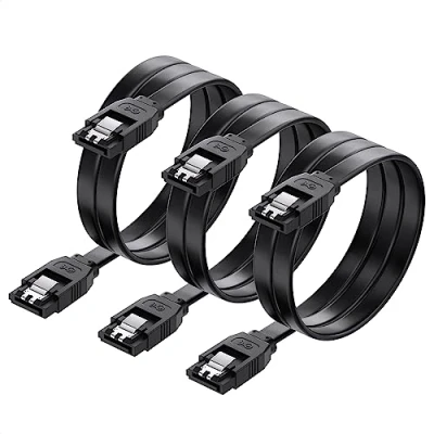 Abbildung von Cable Matters 3er Pack sata III 60 cm Kabel 6gb/s (Sata 3 Kabel, SSD, Cable) in Schwarz