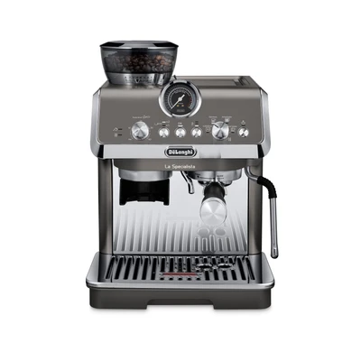 Abbildung von De&#039;Longhi La Specialista Arte Evo EC9255.T Siebträgermaschine, Espressomaschine mit Mahlwerk, Cold Brew Funktion, 8 Mahlgrade, 15 Bar, 3 Temperaturen, Milchschaumdüse, Titan inkl. Barista Kit