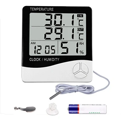 Abbildung von Mengshen Digital Hygrometer Thermometer, Indoor &amp; Outdoor Temperatur Luftfeuchtigkeit Monitor, Home Office Temp Feuchtigkeitsmesser Meter Lcd Display, Inkl. Batterie TH03