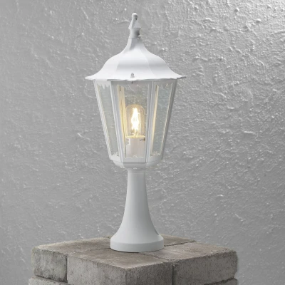 Abbildung von Konstsmide Firenze 7214 250 Sockelleuchte B: 23,5cm T: H: 55cm / 1x100W IP43 lackiertes Aluminium matt weiß