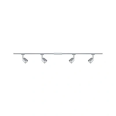 Abbildung von Paulmann 96897 URail Schienensystem Set Cover max. 4x10 Watt Lichtschiene Chrom matt, Deckenlampe Metall, Kunststoff Deckenschiene GU10