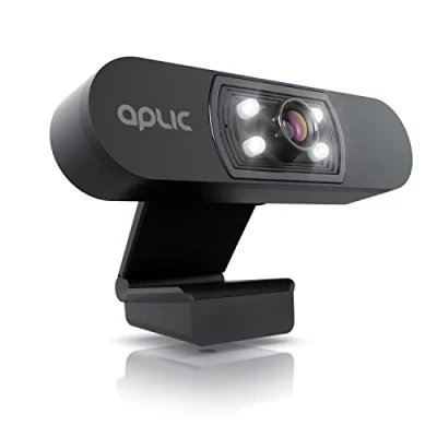 Abbildung von CSL Full HD Webcam 1080p mit Auto Lichtkorrektur, 30 FPS Mikrofon, Belichtungskorrektur, USB Anschluss, Plug &amp; Play, Für Skype, FaceTime, Hangouts, etc. Schwarz