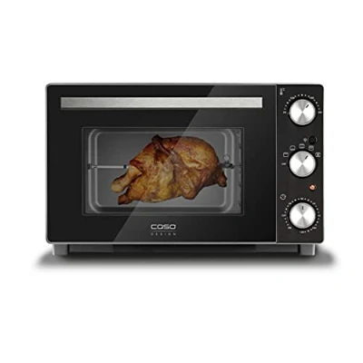 Abbildung von CASO TO 32 Classic Design Backofen, Liter Garraum, 4 Einschubebenen, 70 230C, inkl. Pizzastein, 5 fach Funktion: Heißluft, Drehspieß mit Motor, Oberhitze, Unterhitze, Ober und Unterhitze