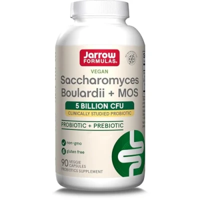 Abbildung von Jarrow Formulas, Saccharomyces boulardii plus MOS, 250mg, Hochdosiert, 90 vegane Kapseln, Laborgeprüft, Glutenfrei, Vegetarisch, Sojafrei, Ohne Gentechnik