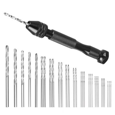Abbildung von 31 Stück Handbohrer Set, Mini Bohrmaschine Pin Vise mit 30 Handbohr Spiralbohrer (0.5 3mm), Precision Micro Hand Set for Drill DIY Holz Schmuck Anhänger Herstellung