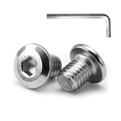 Abbildung von MINHER 10 Sätze M5 x 10mm Schrauben,Flachkopfschrauben, A2 V2A Edelstahl Flachkopf Innensechskantschrauben für Möbel(mit Innensechskantschlüssel)