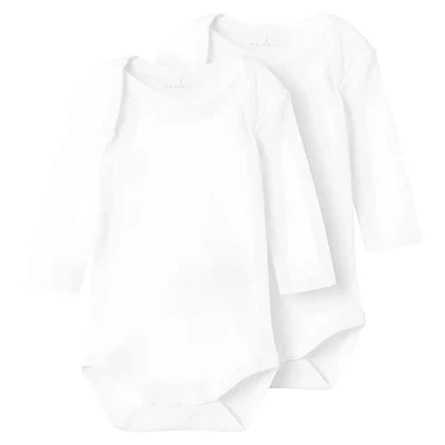 Abbildung von Name it Solid Unisex 2 PACK Body für Kinder, Größe: 74, Bright white