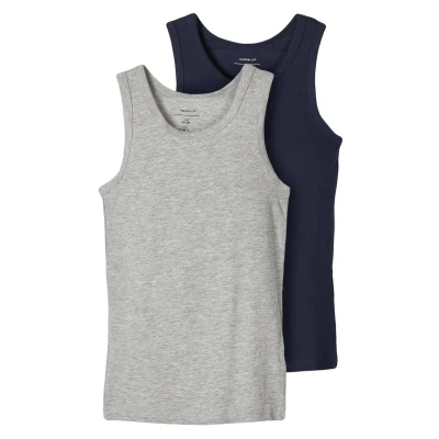 Abbildung von Name it Nkmtank 2PACK Unterhemd/shirt für Kinder, Größe: 104, Grey
