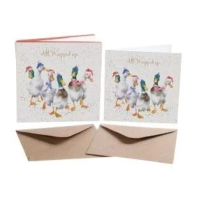 Abbildung von Wrendale Designs by Hannah Dale „All Wrapped Up“ Weihnachtskarten Schachtelset 8 Stück