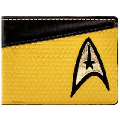 Abbildung von USS Starfleet Emblem Final Frontier Command Uniform Geldbörse/Geldbeutel Bi Fold Münzfach &amp; Kartenhalter, Gelb