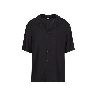 Abbildung von Urban Classics Herren Hemd Loose Viscose Shirt, Lässiges Halbarm für Männer, Umlegekragen, mit Knopfleiste, black, 5XL