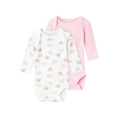 Abbildung von Name it Nbfbody Teddy 2 PACK Body für Kinder, Größe: 74, Orchid pink