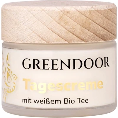 Abbildung von GREENDOOR Naturkosmetik Tagescreme Frauen weißer Bio Tee 50ml, schützende natürliche Tagespflege ohne Fettglanz, Feuchtigkeitscreme mattierend, Gesichtscreme trockene Haut, Creme Gesicht anti aging