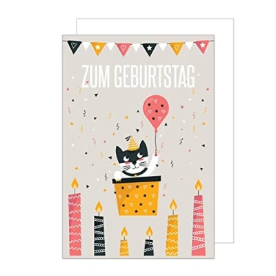 Abbildung von Edition Seidel Premium Geburtstagskarte mit Umschlag. Glückwunschkarte Grusskarte Kindergeburtstag Geburtstag Billet Kinder Junge Mädchen Meerjungfrau Katze (G2935 SW022)
