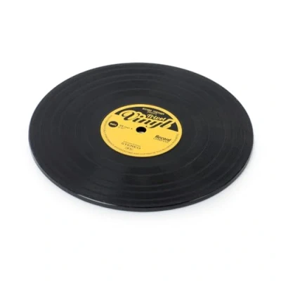 Abbildung von balvi Untersetzer Vinyl Farbe Schwarz In Form Einer Schallplatte Silikon 15 cm