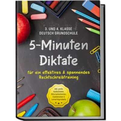Abbildung von 5 Minuten Diktate für ein effektives &amp; spannendes Rechtschreibtraining 3. und 4. Klasse Deutsch Grundschule inkl. gratis Audiodateien, Blitzmerkerkästen, Eselsbrücken Lernerfolgstabelle