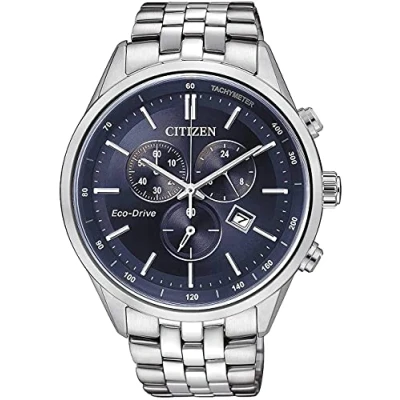 Abbildung von Citizen Herren Chronograph Eco Drive Uhr mit Edelstahl Armband AT2141 52L