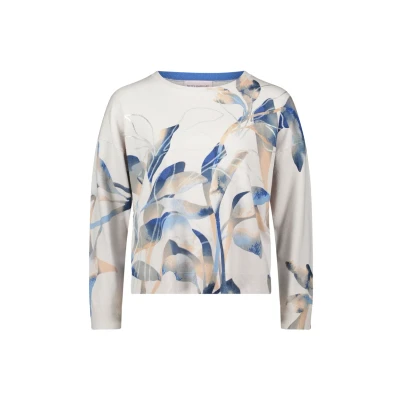 Abbildung von Betty Barclay MIT Print Strickpullover, Damen, Größe: 42, Grey/blue