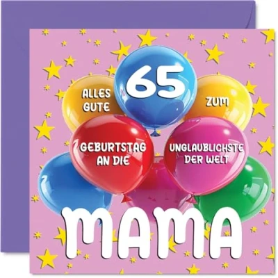 Abbildung von Stuff4 65. Geburtstagskarte Mama Unglaublichsten der Welt Geburtstagskarten für 65 Jahre von Tochter Sohn, 145mm Geburtstag Glückwunschkarten
