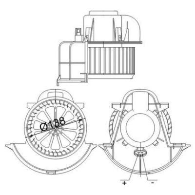 Abbildung von MAHLE ORIGINAL AB 113 000S Innenraumgebläse für Fahrzeuge mit Klimaautomatik Linkslenker VOLKSWAGEN: Amarok Pickup, Touareg I, AUDI: Q7
