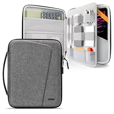 Abbildung von Inateck Hartschalen Tablet Hülle Kompatibel mit 13 Zoll iPad Pro M4 OLED 2024, Air M2, 12,9 2018 2020 M2/M1, Stoßabsorbierende Tragetasche, Grau