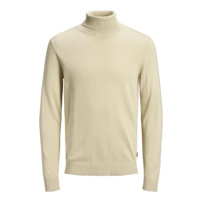Abbildung von Jack &amp; Jones Jjeemil ROLL NECK Strickpullover, Herren, Größe: XS, Oatmeal melange